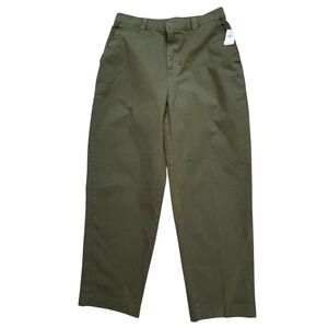 Gap Everyday‎ Straight Khaki Pants Army Jacket Green Size 4 Mid Rise Stretch